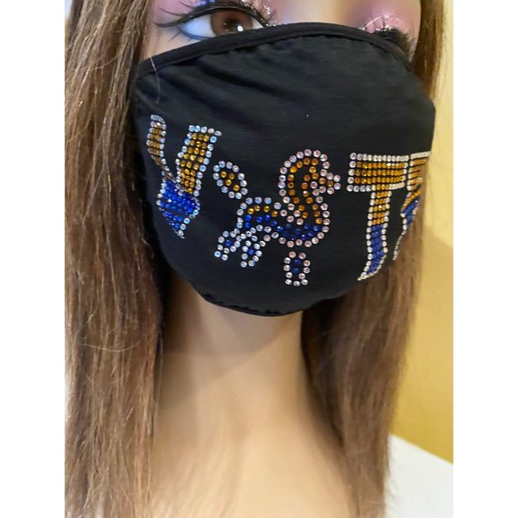 Sigma Gamma Rho SGRho VOTE Rhinestone Bling Face Mask - Picture 3 of 11